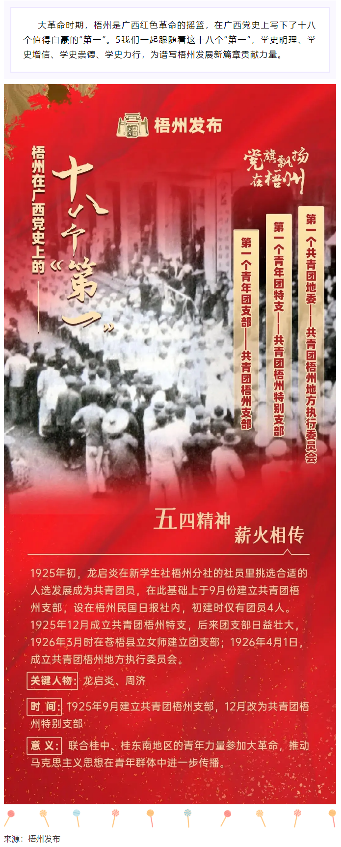 【職工學黨史】梧州的18個“第一”之⑾丨廣西第一個共青團地委、第一個青年團特支、第一個青年團支部.png