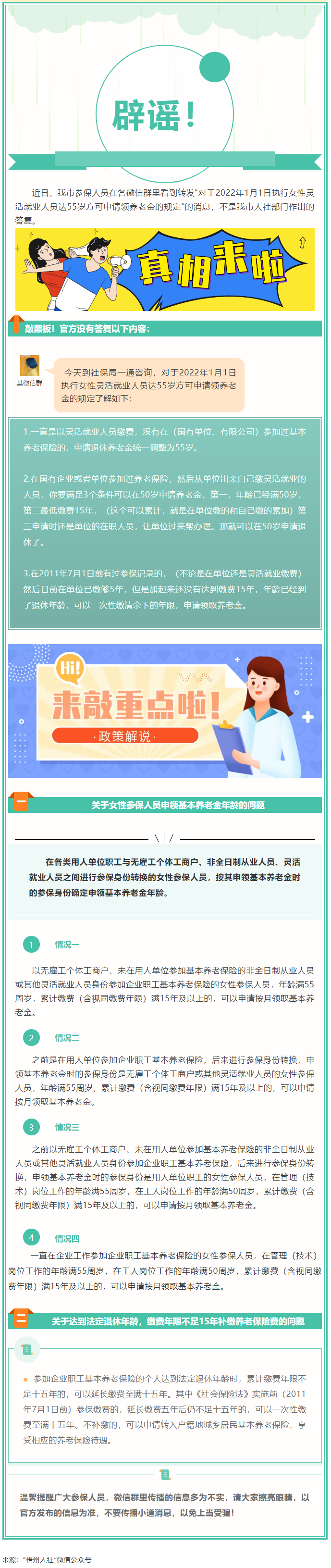 【辟謠】網傳“女性靈活就業(yè)人員申領基本養(yǎng)老金的規(guī)定”不實！.png
