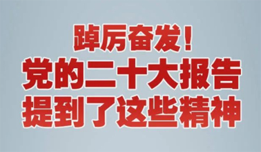 【黨的二十大】踔厲奮發(fā)！黨的二十大報(bào)告提到了這些精神